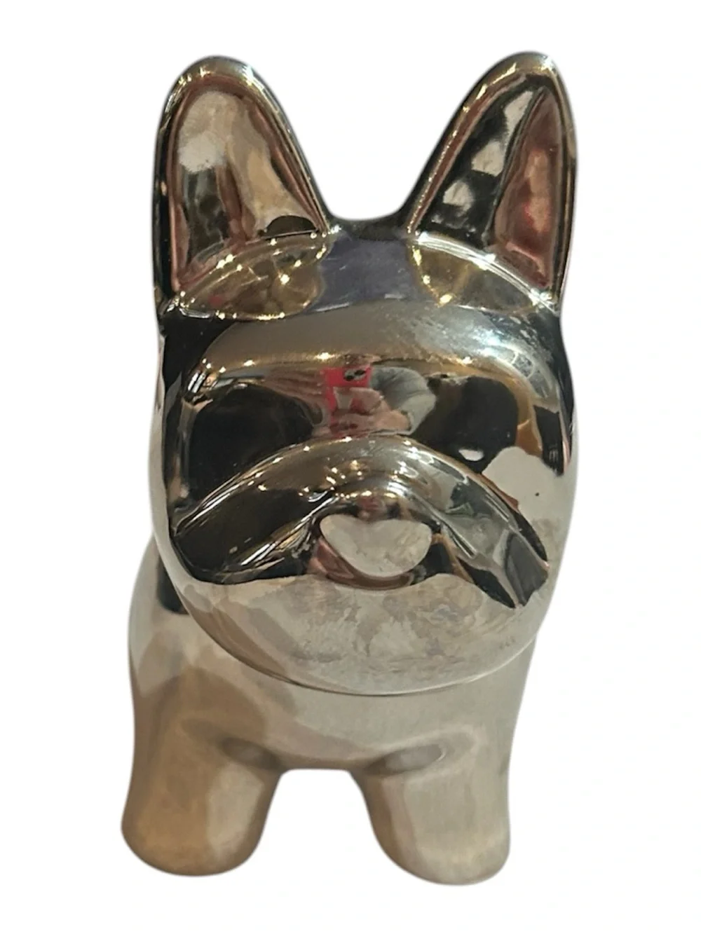 Silver Ceramic French Bulldog Figurine - Home Accents